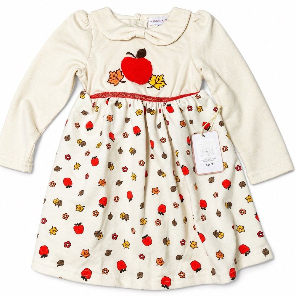 Girls Dress 24 Months Holiday Fall Harvest Apple Thanksgiving Toddler Preppy
